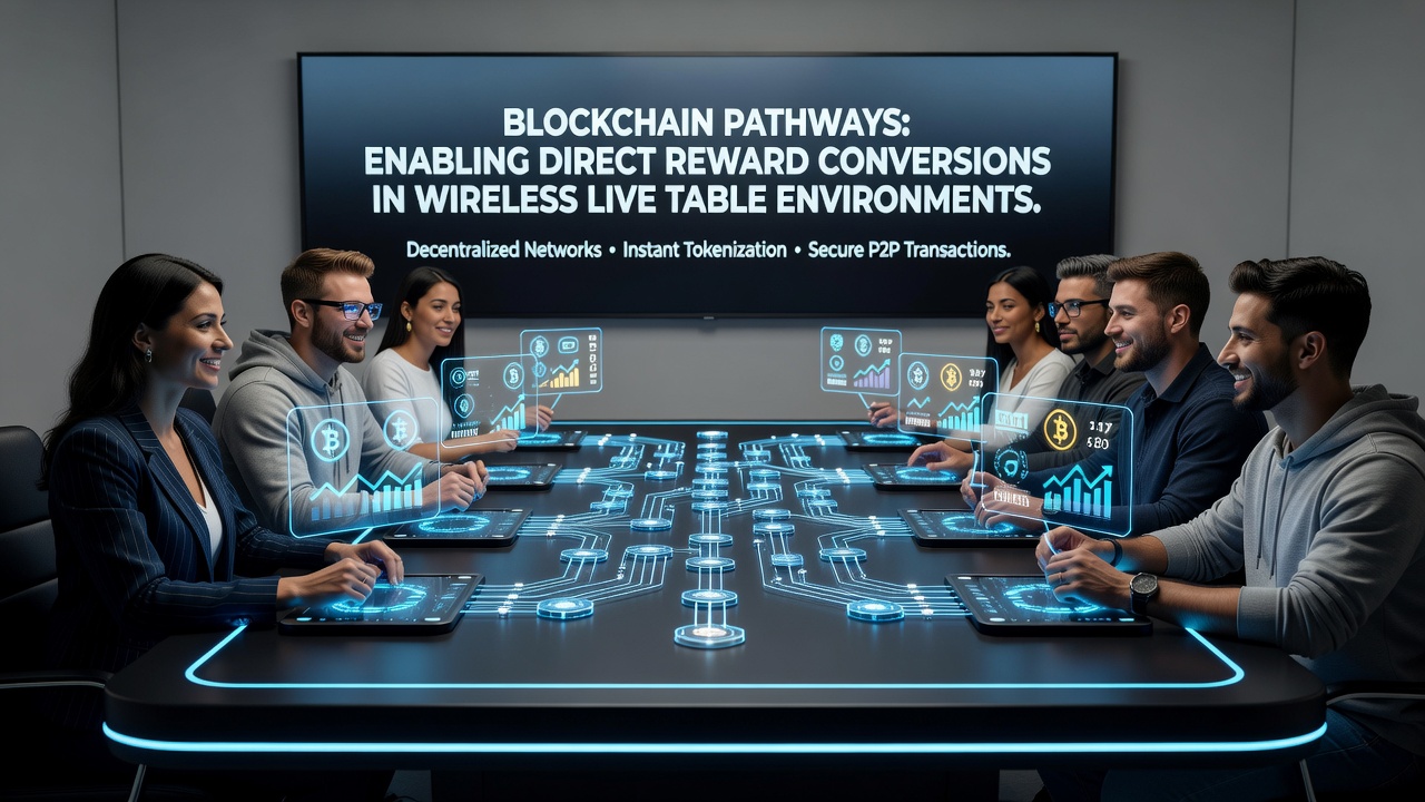 Blockchain transaction flow illustrated on a tablet screen during a live dealer table game