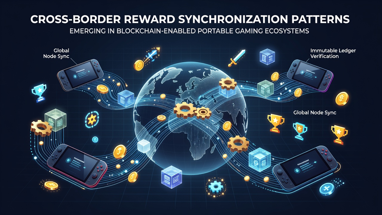 Mobile game interface showing synchronized reward balances updating across multiple countries on a blockchain network