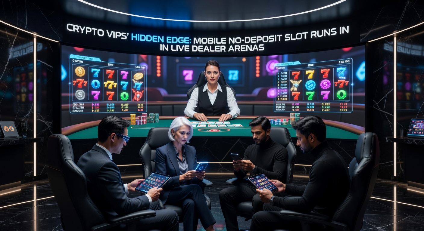 Live dealer hosting a mobile slot run for crypto VIPs, with cryptocurrency wallet interfaces visible on screen