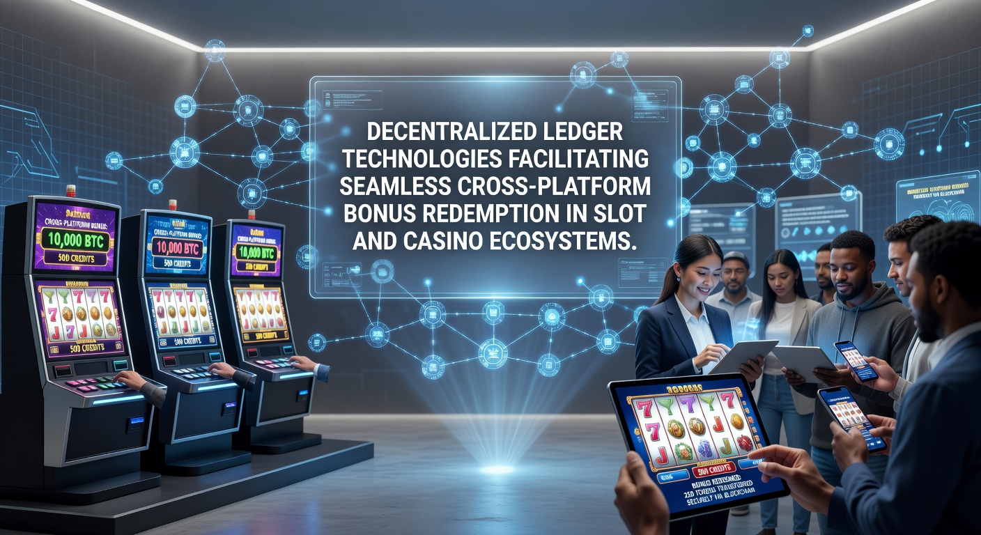 Live table game floor with digital interfaces displaying real-time bonus redemption via decentralized ledger