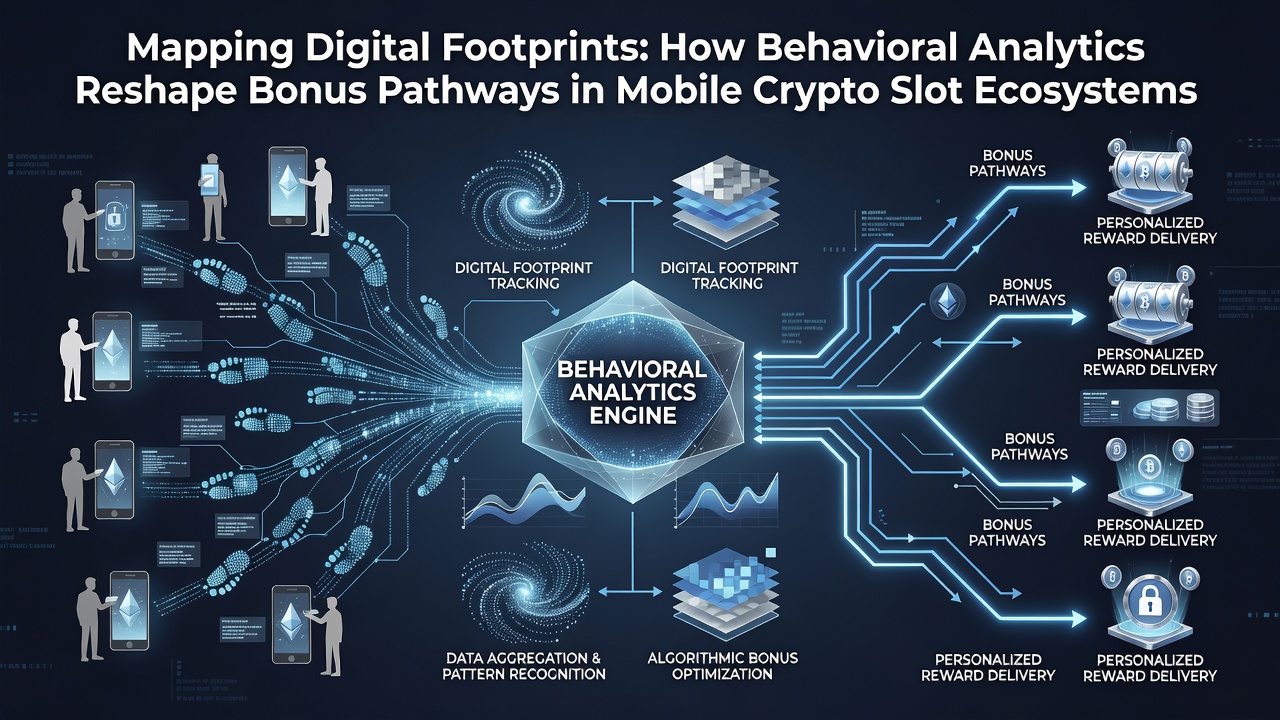 Analytics interface displaying behavioral metrics and personalized bonus pathway adjustments in a crypto slot application