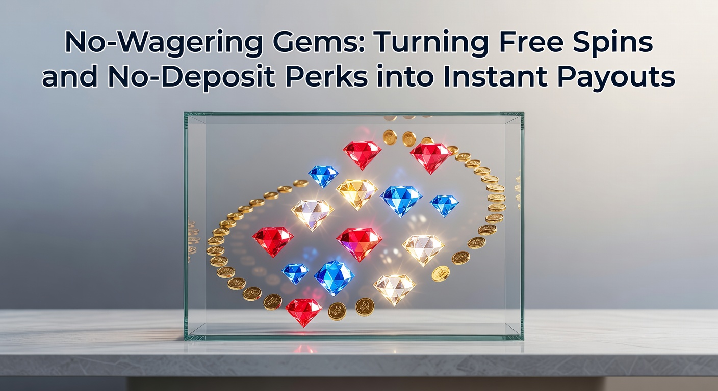 Vibrant slot machine reels spinning with golden coins bursting out, symbolizing no-wagering free spins converting directly to cash winnings