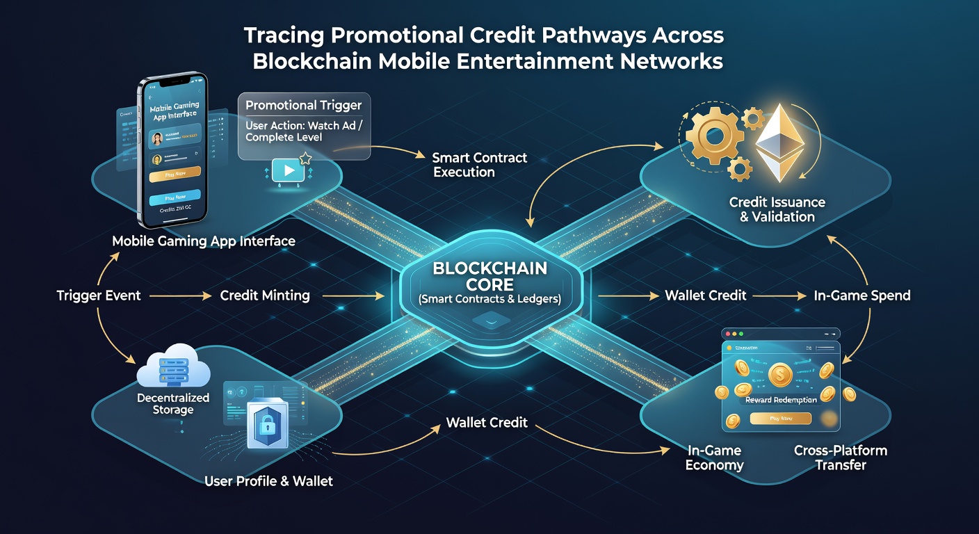 Mobile device displaying blockchain transaction details for promotional credits